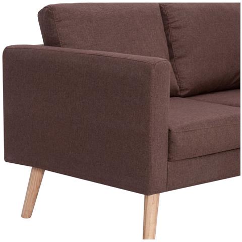 Divano A 2 Posti In Tessuto Marrone - Foto 7