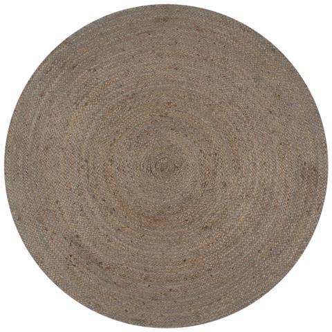 Tappeto Lavorato A Mano In Juta Rotondo 120 Cm Grigio - Foto 1
