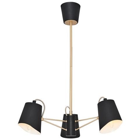 Lampada A Sospensione Terebra Lampadario - Da Soffitto - Nero, Bronzo In Metallo, 52 X 52 X 72 Cm, 3xmax 40w, E14 - Foto 1