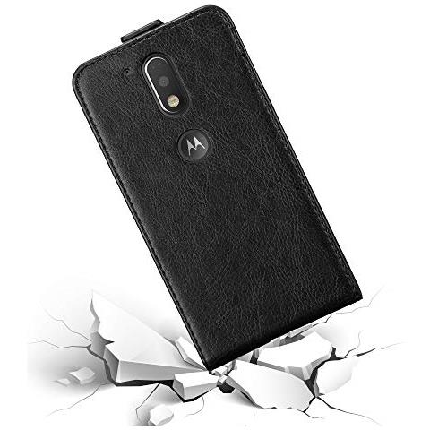 Custodia Compatibile Con Motorola Moto G4 / G4 Plus In Nero Di Notte - Coperchio Protettivo In Design Flip Con Chiusura Magnetica - Foto 2