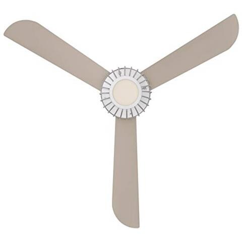 72208 Ventilatore Da Soffitto In Nichel Lucido Graham 132cm, Kit Di Luce Led Dimmerabile Con Vetro Opale Smarigliato, Paralume A Gabbia, Telecomando 54 W, Titanio - Foto 3