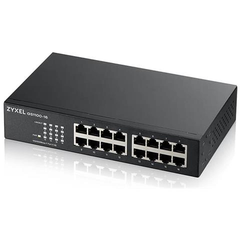 Switch di Rete GS1100-16 con 16 Porte Gigabit Ethernet (10/100/1000) Colore Nero - Foto 1