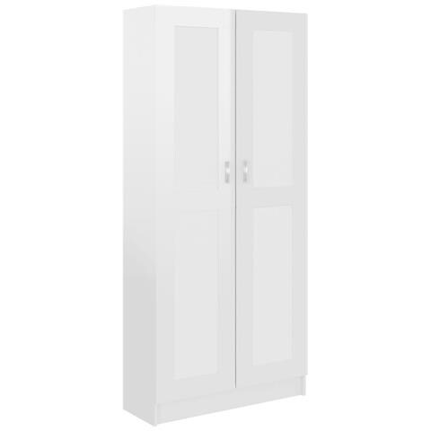 Libreria Bianco Lucido 82,5x30,5x185,5 cm in Legno Multistrato - Foto 1