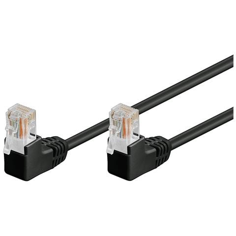 Cavo Rete Utp Cat. 5E Connettori Rj45 A 90 Gradi Mt 0,5 Nero - Foto 1