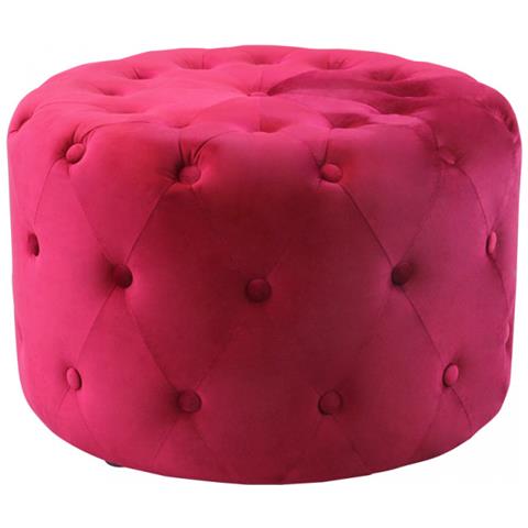 Pouf Rotondo In Velluto Bordeaux - Foto 1