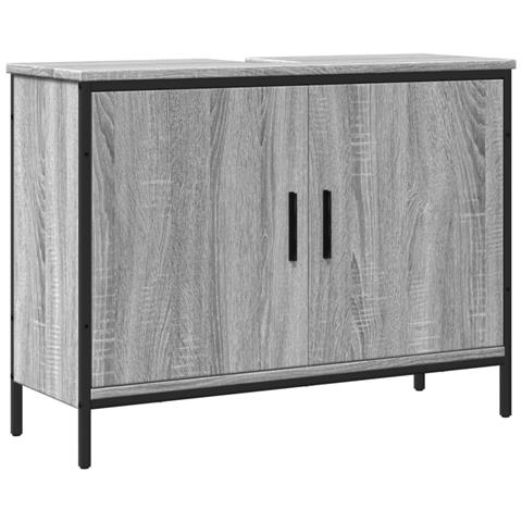 Mobile Lavabo Bagno Grigio Sonoma 80x30x60 Cm Legno Multistrato - Foto 1