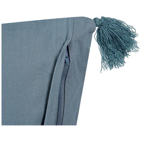 Set Di 2 Cuscini Ribes Velluto 45 X 45 Cm Blu Scuro Trama Floreale - Foto 2