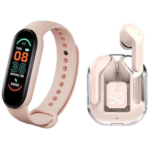 Pack Sport Auricolari Tws Imagine Bluetooth 5.3 Enc E Smartwatch, Rosa - Foto 1