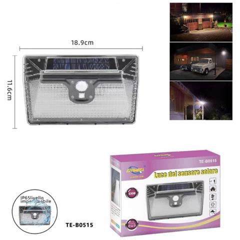 Faro Luce Faretto Esterno Energia Solare Led Smd Sensore Movimento Te-b0515 - Foto 2
