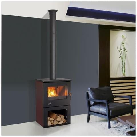 Stufa A Legna 8,5kw Nero /carminio - 362113carmin - Foto 1