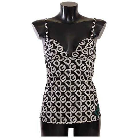 Intimo Top A Canotta Con Stampa Logo Bianco Nero - It5 - Xl - Foto 1