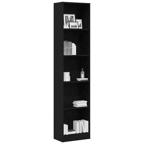 Libreria Rovere Nero 40x24x176 cm in Legno Multistrato - Foto 9
