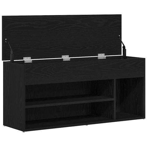 Scarpiera Rovere Nero 102x30,5x45 cm in Legno Multistrato - Foto 9
