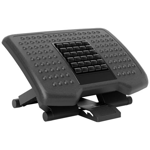 Poggiapiedi per Scrivania Ergonomico con Rulli Massaggianti, Regolazione Altezza e Angolazione, Nero - Foto 1
