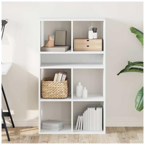 Libreria Bianca 66x31x112 Cm In Legno Multistrato - Foto 3
