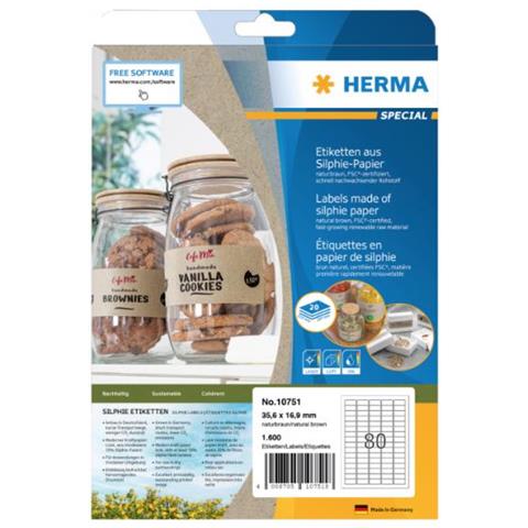 10751 Etichetta Autoadesiva Rettangolo Permanente Marrone 16000 Pz - Foto 1