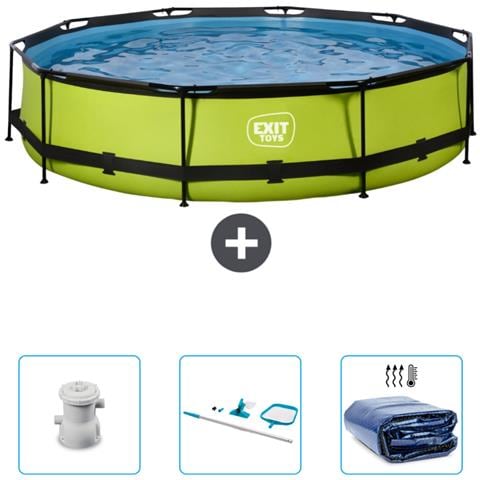 Piscina Fuori Terra - In Giro - 360x360x76 Cm - Groen - Include Accessori Coordinati Cb93 - Foto 1