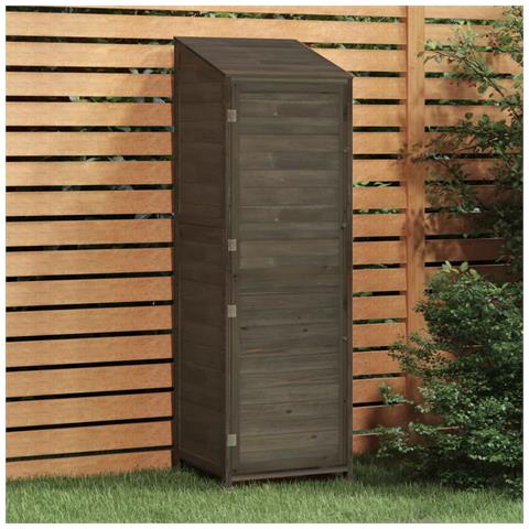 Capanno Giardino Antracite 55x52x174,5 Cm Legno Massello Abete - Foto 8