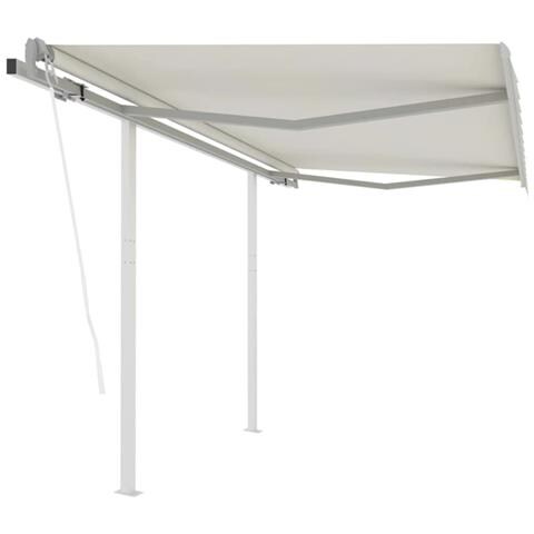 Lusso Casadino -  Tenda Da Sole Retrattile Automatica Con Pali 3,5x2,5 M Crema - Foto 2