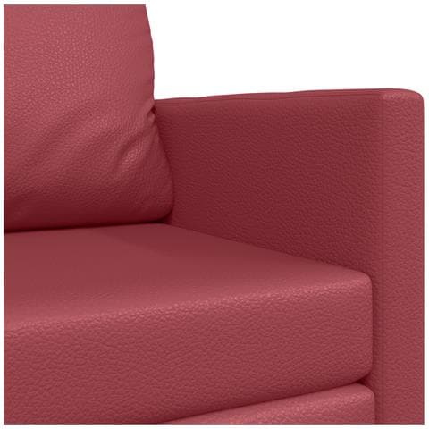 Divano a Terra Letto 2 in 1 Rosso Vino 124x71x78 cm Pelle Artificiale - Foto 9