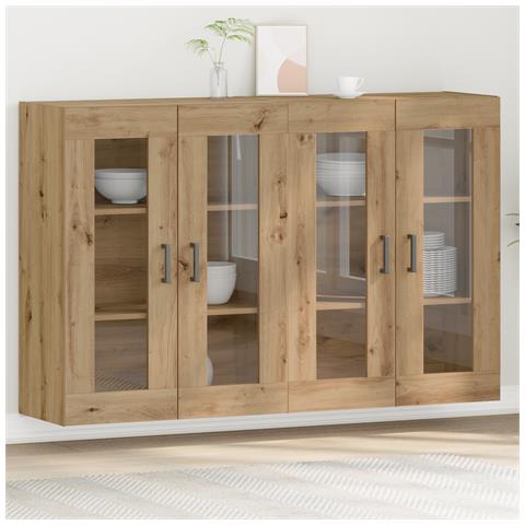 Armadi da muro 2 pezzi Rovere artigianale 69,5x34x90 cm Legno ingegnerizzato - Foto 2