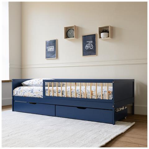 Letto Blu Scuro Per Bambini 190x90cm Con Cassetti Adam - Foto 2