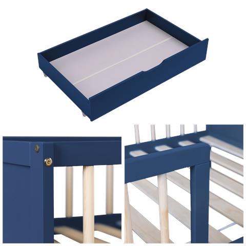 Letto Blu Scuro Per Bambini 190x90cm Con Cassetti Adam - Foto 12
