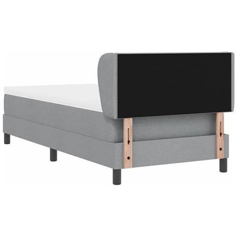 Letto box spring con materasso Grigio chiaro 100 x 200 cm - Foto 9