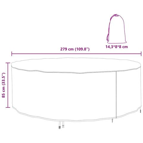 Copertura per mobili da esterno 279 x 279 x 85 cm Tessuto 210D - Foto 9