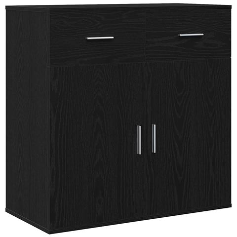 Credenza Rovere nero 79 x 38 x 80 cm Legno multistrato - Foto 1