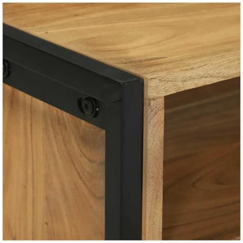 Mobile TV Marrone 100 x 35 x 50 cm Legno massello di acacia - Foto 9