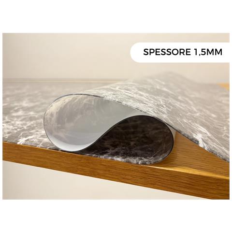 Tovaglia Antimacchia Plastificata Pvc Proteggi Tavolo Crystal Marmo 100x200 D7 - Foto 2