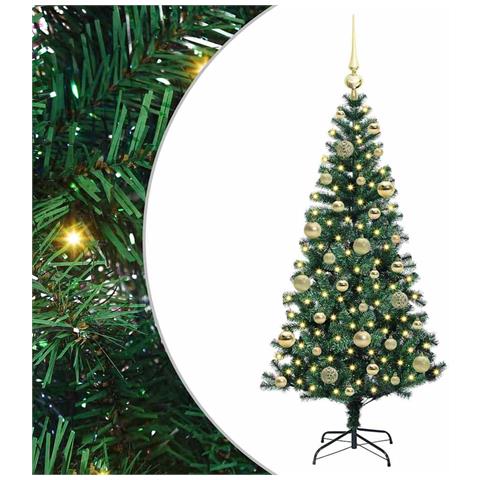 Albero di Natale artificiale con luci integrate Verde 120 cm - Foto 1