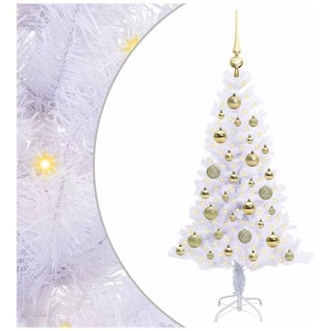 Albero di Natale artificiale Bianco 120 cm PVC e Acciaio - Foto 1