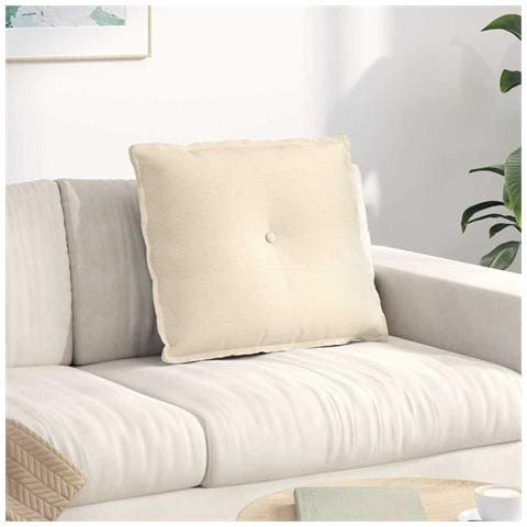 Cuscino per Schiena Crema 60 x 50 cm Tessuto in Cords - Foto 2