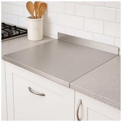 Spianatoia Con Tarocco E Mattarello In Acciaio Inox Per Uso Alimentare - Varie Misure - Profondità 45 (l60 X P45x 7cm X 3cm) - Foto 5