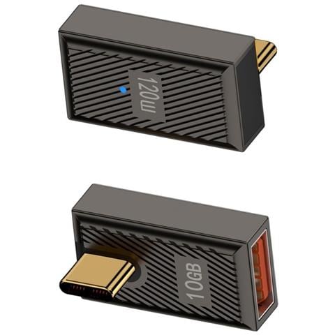 Adattatore Usb A Femmina A Type-c Maschio Ad Angolo Retto, Ricarica Rapida 120w Con Indicatore Luminoso - Foto 2