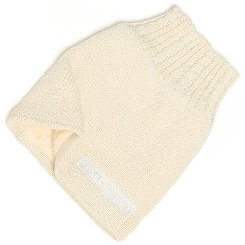 Scaldacollo Ricamato Con Lettera A Tinta Unita - Scaldacollo In Maglia Caldo Beige - Foto 4