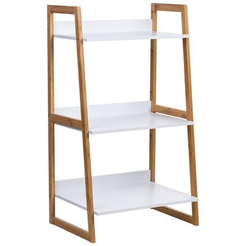 Scaffalatura In Legno Bianco A 3 Ripiani 50x36x90h Cm - Foto 1