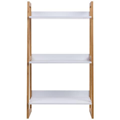 Scaffalatura In Legno Bianco A 3 Ripiani 50x36x90h Cm - Foto 2