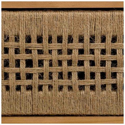 Comodino In Legno E Corda Intrecciata Marrone 45x36x55h - Foto 7