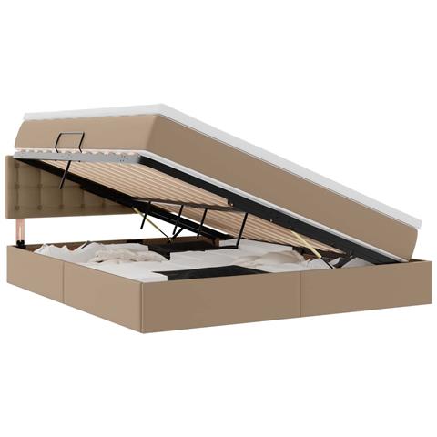 Letto con contenitore e materasso Cappuccino 160 x 200 cm - Foto 1