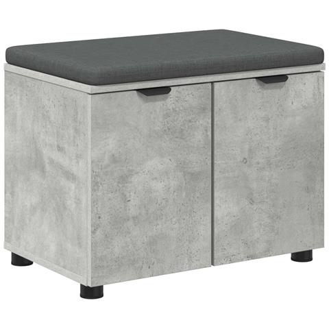 Panca per ingresso con cuscino Grigio Cemento 60 x 38 x 46 cm - Foto 1