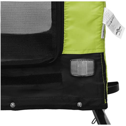 Rimorchio da Bici per Animali Verde e Nero Oxford e Ferro - Foto 9