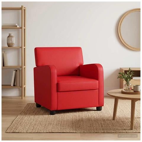 Poltrona Rosso Similpelle - Foto 2