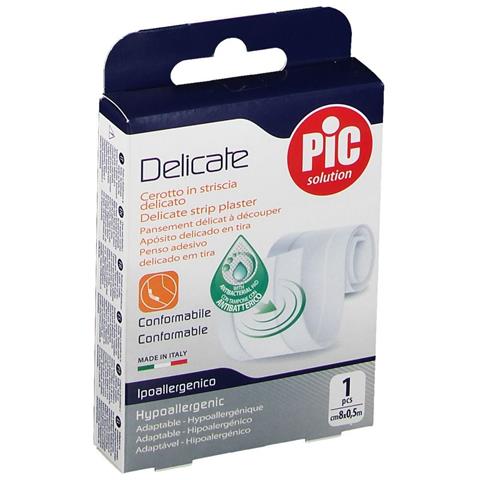 Cerotto Pic Delicate Striscia Bianca con Tampone Antibatterico cm 8 X0,5 M - Foto 1
