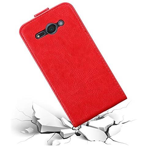 Custodia Compatibile Con Sony Xperia Xz2 Compact In Rosso Mela - Coperchio Protettivo In Design Flip Con Chiusura Magnetica - Foto 2