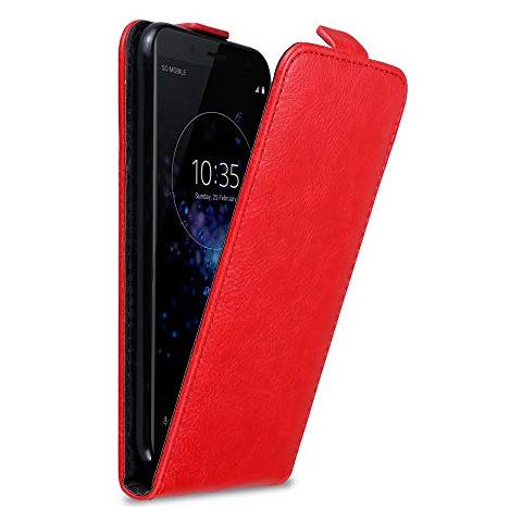 Custodia Compatibile Con Sony Xperia Xz2 Compact In Rosso Mela - Coperchio Protettivo In Design Flip Con Chiusura Magnetica - Foto 1
