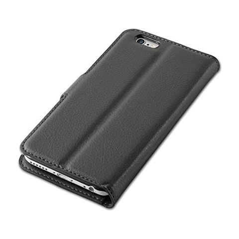 Custodia Compatibile Con Apple Iphone 6 / Iphone 6s In Nero Carbone - Coperchio Protettiva Con Chiusura Magnetica, Funzione Stand E Tasca Per Le Carte - Foto 7
