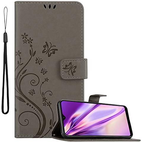 Custodia Compatibile Con Samsung Galaxy A40 / A40s In Grigio Fiore - Coperchio Protettivo In Design Floreale Con Chiusura Magnetica, Funzione Stand E Slot Per Carte - Foto 1